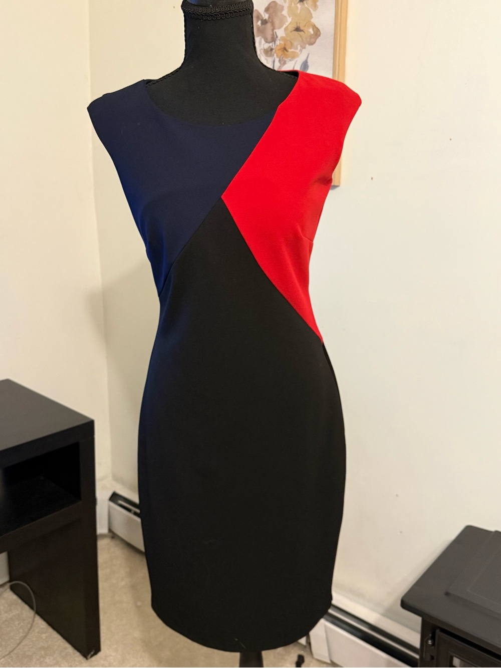 Tommy Hilfiger Size 2 Colorblock Sheath Dress Exposed Gold Zip